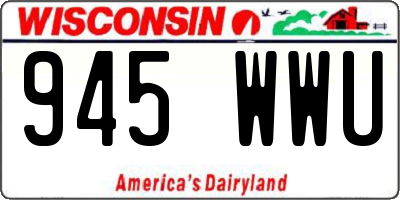 WI license plate 945WWU