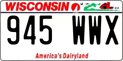 WI license plate 945WWX