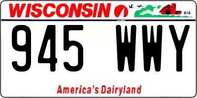 WI license plate 945WWY