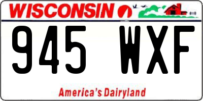 WI license plate 945WXF