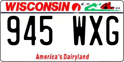 WI license plate 945WXG