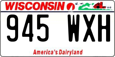 WI license plate 945WXH