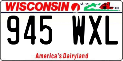 WI license plate 945WXL