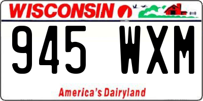WI license plate 945WXM