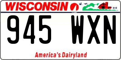 WI license plate 945WXN