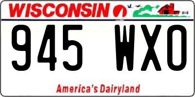 WI license plate 945WXO