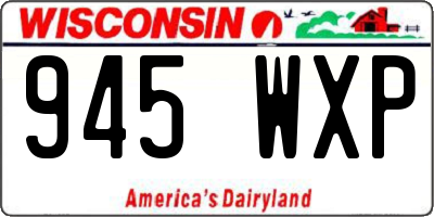 WI license plate 945WXP