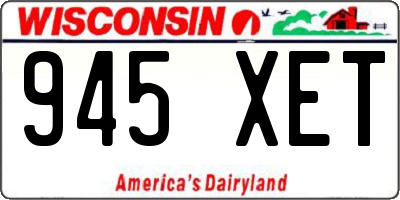 WI license plate 945XET