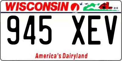WI license plate 945XEV