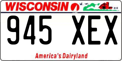 WI license plate 945XEX
