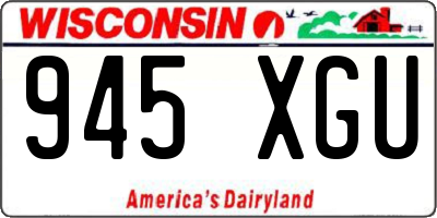 WI license plate 945XGU