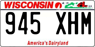 WI license plate 945XHM