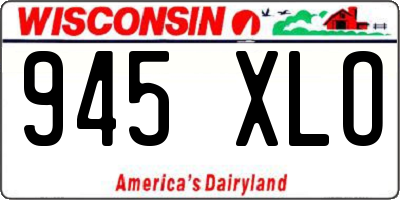 WI license plate 945XLO