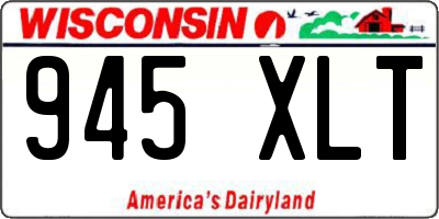 WI license plate 945XLT