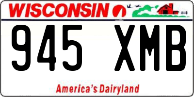 WI license plate 945XMB
