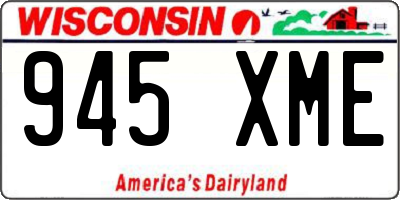 WI license plate 945XME