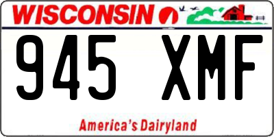 WI license plate 945XMF