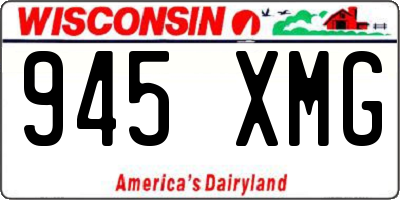 WI license plate 945XMG