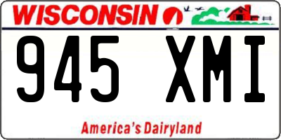 WI license plate 945XMI