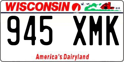 WI license plate 945XMK