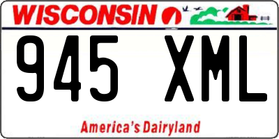 WI license plate 945XML