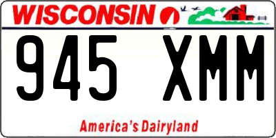 WI license plate 945XMM