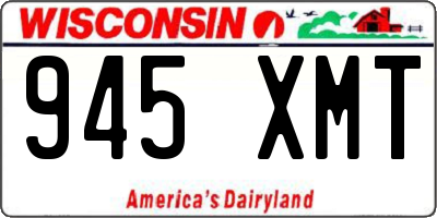 WI license plate 945XMT