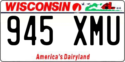 WI license plate 945XMU