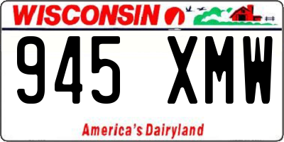 WI license plate 945XMW