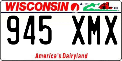 WI license plate 945XMX