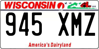 WI license plate 945XMZ