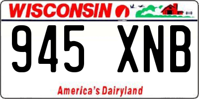 WI license plate 945XNB