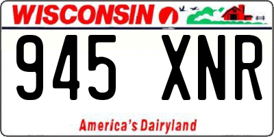 WI license plate 945XNR