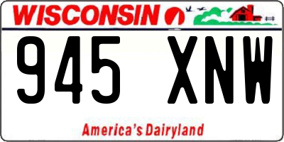 WI license plate 945XNW