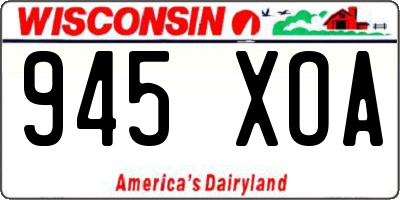 WI license plate 945XOA