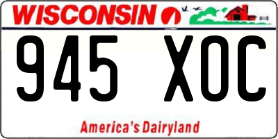 WI license plate 945XOC