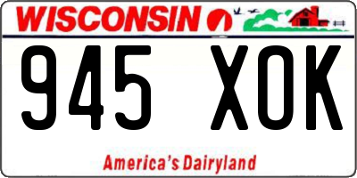 WI license plate 945XOK
