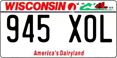 WI license plate 945XOL