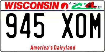 WI license plate 945XOM