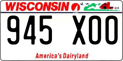 WI license plate 945XOO