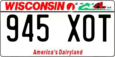 WI license plate 945XOT