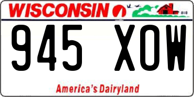 WI license plate 945XOW