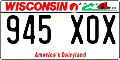 WI license plate 945XOX