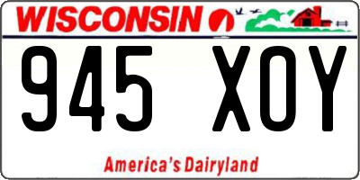 WI license plate 945XOY