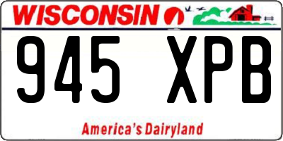 WI license plate 945XPB