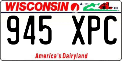 WI license plate 945XPC