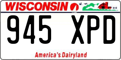 WI license plate 945XPD
