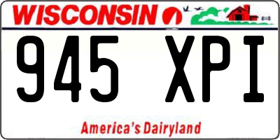 WI license plate 945XPI