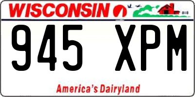 WI license plate 945XPM