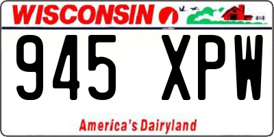 WI license plate 945XPW